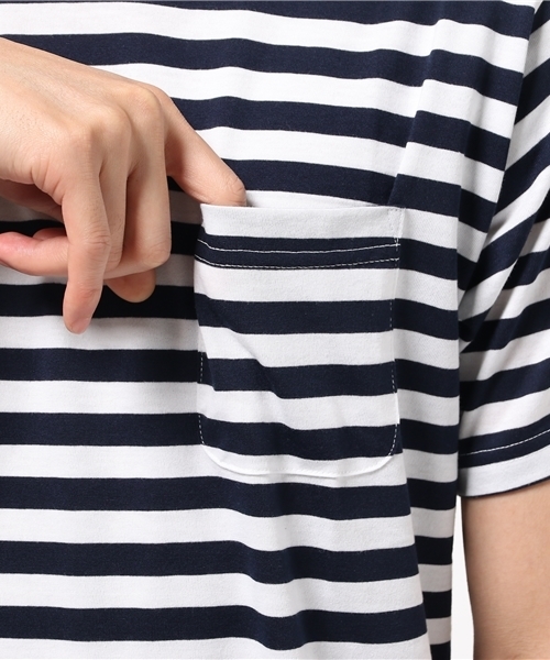 WEGO(ウィゴー)の「WEGO/ボーダーTシャツ(Tシャツ/カットソー・メンズ・レッド系その他5/イエロー系その他6/ブルー系その他5/ネイビー・SMALL/LARGE/MEDIUM)」の8枚目の写真