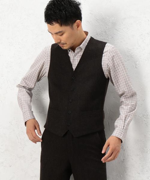 green label relaxing（グリーンレーベルリラクシング）の「KT H/SPUN ベスト（ベスト・メンズ・グレー/ダークブラウン/ネイビー・SMALL/MEDIUM/LARGE/X-LARGE）」の7枚目の写真