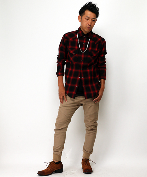 VENCEEXCHANGE（ヴァンスエクスチェンジ）の「バックプリントチェックシャツ（シャツ/ブラウス・メンズ・レッド/ブラック・LARGE/MEDIUM/SMALL）」の3枚目の写真