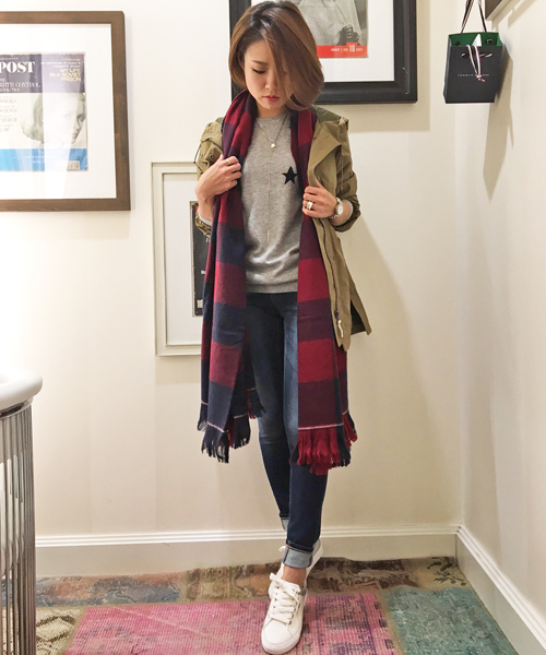 HILFIGER DENIM（ヒルフィガーデニム）の「ミリタリーパーカ（モッズコート・レディース・カーキ/グレー/ネイビー・X-SMALL/SMALL/LARGE/MEDIUM）」の14枚目の写真