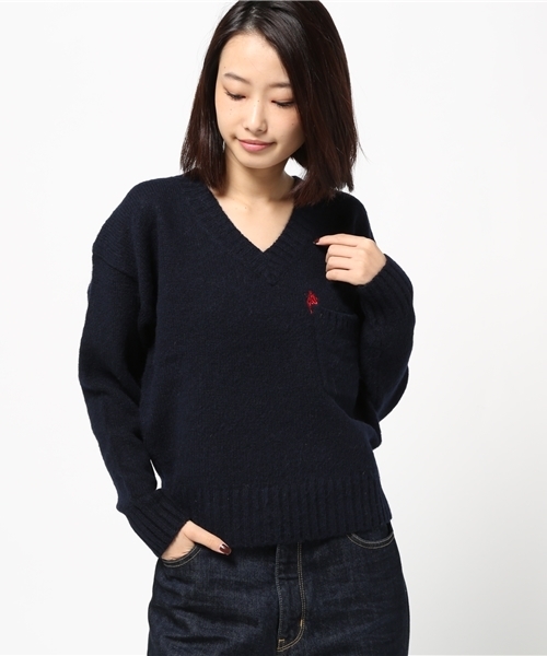 HYSTERIC GLAMOUR（ヒステリックグラマー）の「DEVIL WOMAN刺繍 プルオーバー（ニット/セーター・レディース・ネイビー/トップグレー/ブラック・FREE）」の13枚目の写真