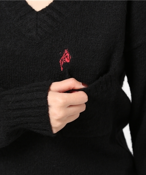 HYSTERIC GLAMOUR（ヒステリックグラマー）の「DEVIL WOMAN刺繍 プルオーバー（ニット/セーター・レディース・ネイビー/トップグレー/ブラック・FREE）」の9枚目の写真