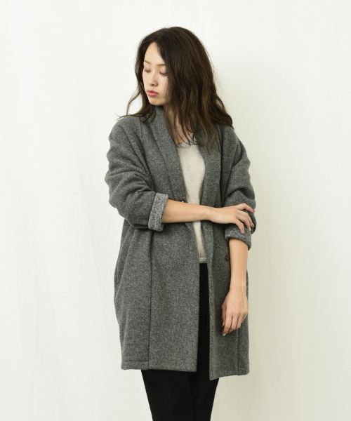 actuel（アクチュエル）の「スライバーニットコート（その他アウター・レディース・チャコールグレー/ネイビー・FREE）」の3枚目の写真