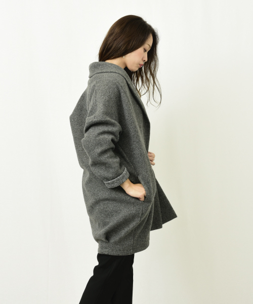 actuel（アクチュエル）の「スライバーニットコート（その他アウター・レディース・チャコールグレー/ネイビー・FREE）」の7枚目の写真
