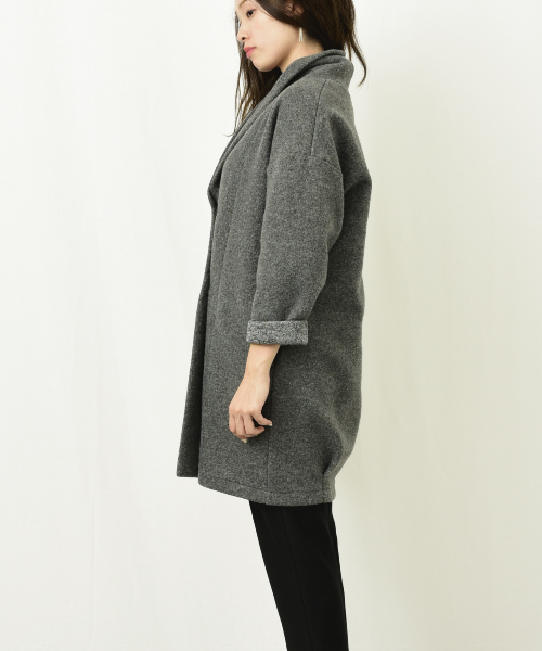 actuel（アクチュエル）の「スライバーニットコート（その他アウター・レディース・チャコールグレー/ネイビー・FREE）」の8枚目の写真