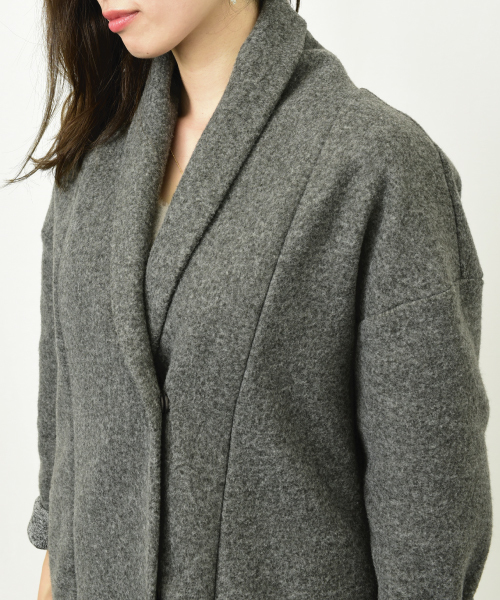 actuel（アクチュエル）の「スライバーニットコート（その他アウター・レディース・チャコールグレー/ネイビー・FREE）」の10枚目の写真