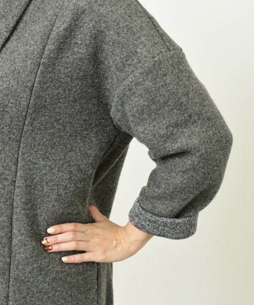 actuel（アクチュエル）の「スライバーニットコート（その他アウター・レディース・チャコールグレー/ネイビー・FREE）」の13枚目の写真