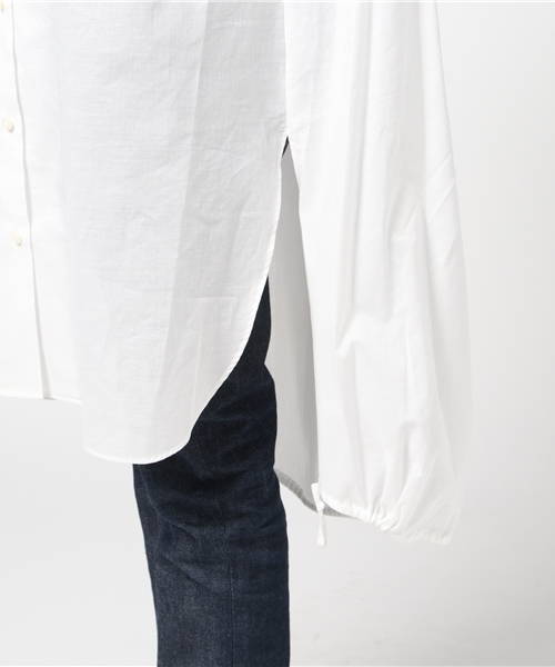 un dix cors（アンディコール）の「ヘムドロストシャツワンピース（ワンピース・レディース・ホワイト/ライトグリーン・ﾌﾘ-）」の8枚目の写真