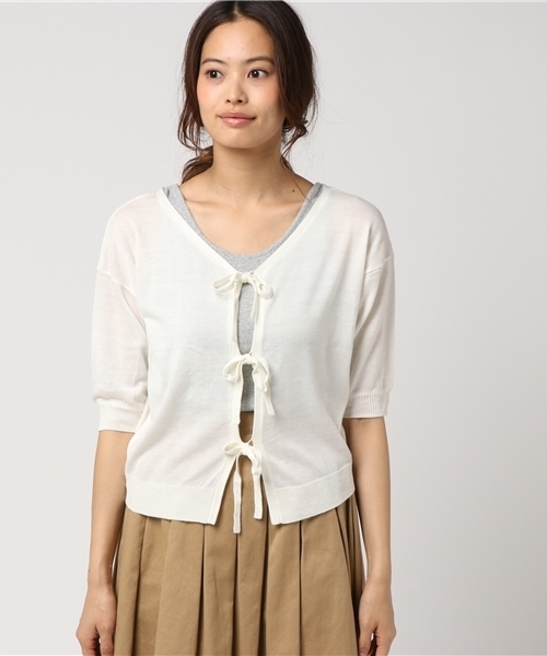 archives（アルシーヴ）の「2Wayカーデ（カーディガン/ボレロ・レディース・オフホワイト/ブラック/イエロー・MEDIUM）」の9枚目の写真