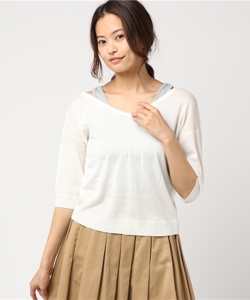 archives（アルシーヴ）の「2Wayカーデ（カーディガン/ボレロ・レディース・オフホワイト/ブラック/イエロー・MEDIUM）」の8枚目の写真