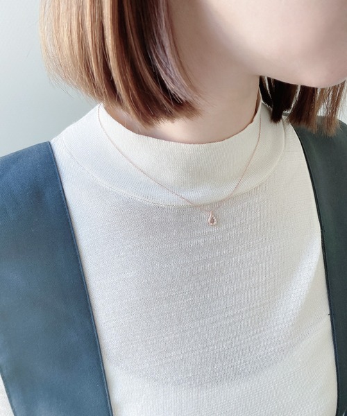 BLOOM(ブルーム)の「シルバー キュービックジルコニア しずく ネックレス BLOOM/ブルーム(ネックレス・レディース・ピンク・35cm)」の9枚目の写真