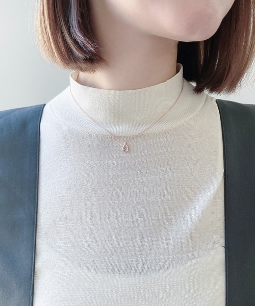 BLOOM(ブルーム)の「シルバー キュービックジルコニア しずく ネックレス BLOOM/ブルーム(ネックレス・レディース・ピンク・35cm)」の8枚目の写真