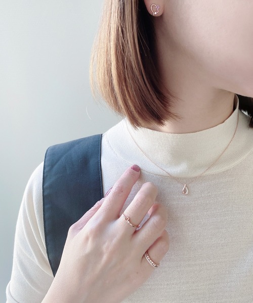 BLOOM(ブルーム)の「シルバー キュービックジルコニア しずく ネックレス BLOOM/ブルーム(ネックレス・レディース・ピンク・35cm)」の10枚目の写真