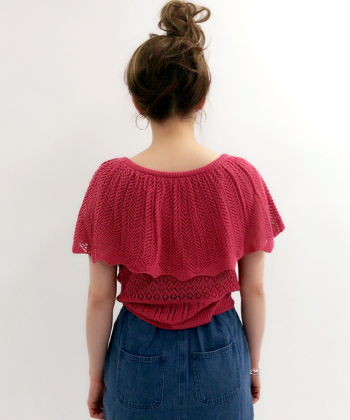 archives（アルシーヴ）の「透かし編みフリルプルオーバー（ニット/セーター・レディース・ブラック/ピンク/マスタード/オフホワイト・MEDIUM）」の12枚目の写真