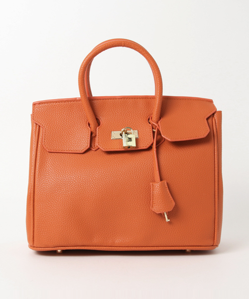 PLAIN CLOTHING（プレーンクロージング）の「フロントキーフラップハンドバッグ【PLAIN CLOTHING】（ハンドバッグ・レディース・ブラック/ベージュ/ネイビー/オレンジ/ライトグレー・FREE）」の21枚目の写真