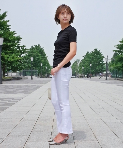 Deuxieme Classe（ドゥーズィエムクラス）の「GIZA フライスTシャツ◆（Tシャツ/カットソー・レディース・ブラック/ホワイト・38/36）」の13枚目の写真