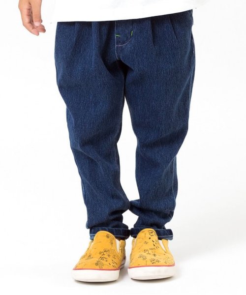 BREEZE（ブリーズ）の「デニムニットタックパンツ 10分丈（その他パンツ・キッズ・ブルー/ネイビー・95/80/90/110/130/150/100/120/140/160）」の2枚目の写真