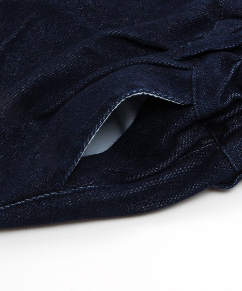 BREEZE（ブリーズ）の「デニムニットタックパンツ 10分丈（その他パンツ・キッズ・ブルー/ネイビー・95/80/90/110/130/150/100/120/140/160）」の3枚目の写真