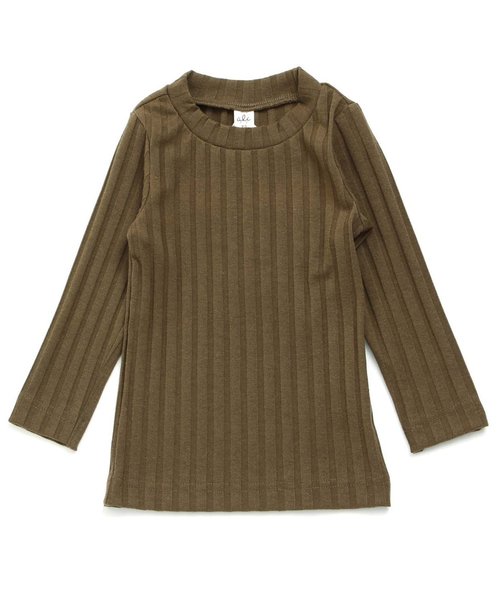 apres les cours(アプレレクール)の「ワイドリブTシャツ(Tシャツ/カットソー・キッズ・チャコール/アイボリー/カーキ/ピンク/キャメル・80/90/140/100/120/130/110)」の1枚目の写真