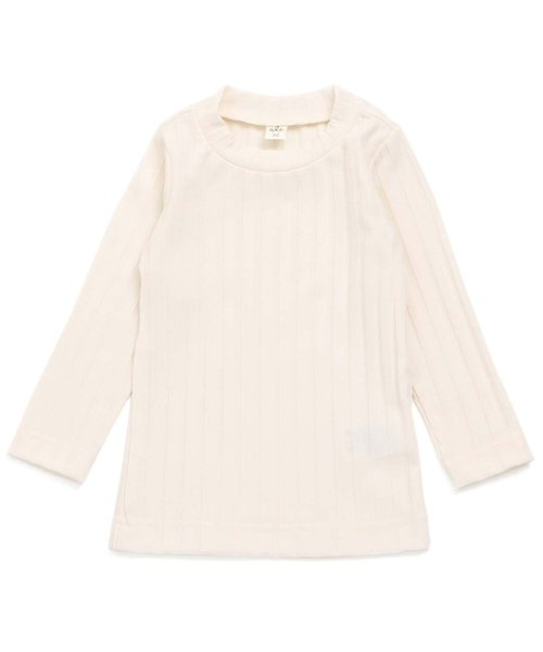 apres les cours(アプレレクール)の「ワイドリブTシャツ(Tシャツ/カットソー・キッズ・チャコール/アイボリー/カーキ/ピンク/キャメル・80/90/140/100/120/130/110)」の2枚目の写真