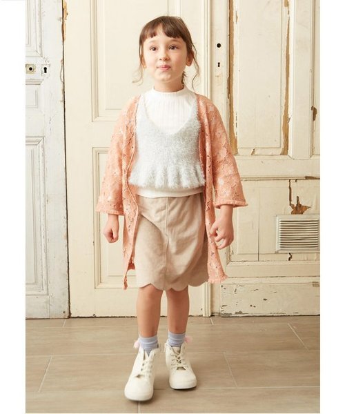 apres les cours(アプレレクール)の「ワイドリブTシャツ(Tシャツ/カットソー・キッズ・チャコール/アイボリー/カーキ/ピンク/キャメル・80/90/140/100/120/130/110)」の9枚目の写真
