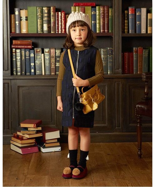 apres les cours(アプレレクール)の「ワイドリブTシャツ(Tシャツ/カットソー・キッズ・チャコール/アイボリー/カーキ/ピンク/キャメル・80/90/140/100/120/130/110)」の8枚目の写真