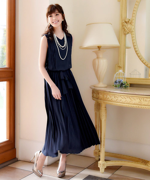 セール プリーツフレアーロングワンピースフォーマルパーティードレス 結婚式 披露宴 二次会 謝恩会 成人式 同窓会 セレモニーなどお呼ばれ対応 ドレス Ruirue Boutique ルイルエブティック のファッション通販 Zozotown