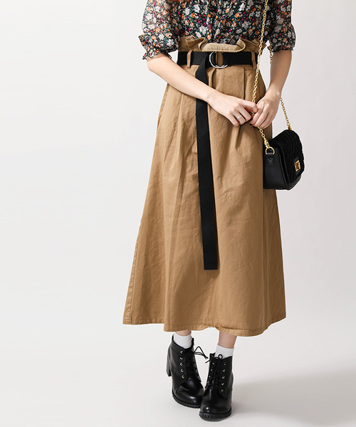 WEGO（ウィゴー）の「WEGO/リングベルトロングスカート（スカート・レディース・ベージュ/カーキ/インディゴブルー・FREE）」の20枚目の写真