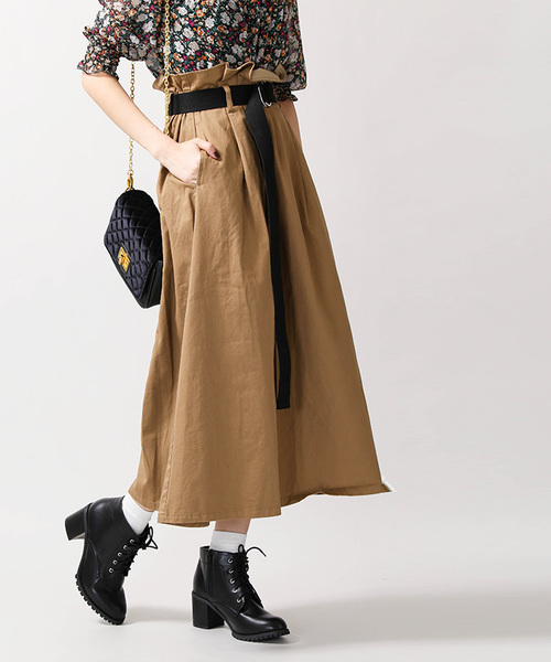 WEGO（ウィゴー）の「WEGO/リングベルトロングスカート（スカート・レディース・ベージュ/カーキ/インディゴブルー・FREE）」の19枚目の写真