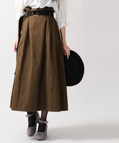 WEGO（ウィゴー）の「WEGO/リングベルトロングスカート（スカート・レディース・ベージュ/カーキ/インディゴブルー・FREE）」の16枚目の写真