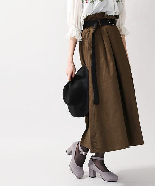 WEGO（ウィゴー）の「WEGO/リングベルトロングスカート（スカート・レディース・ベージュ/カーキ/インディゴブルー・FREE）」の15枚目の写真