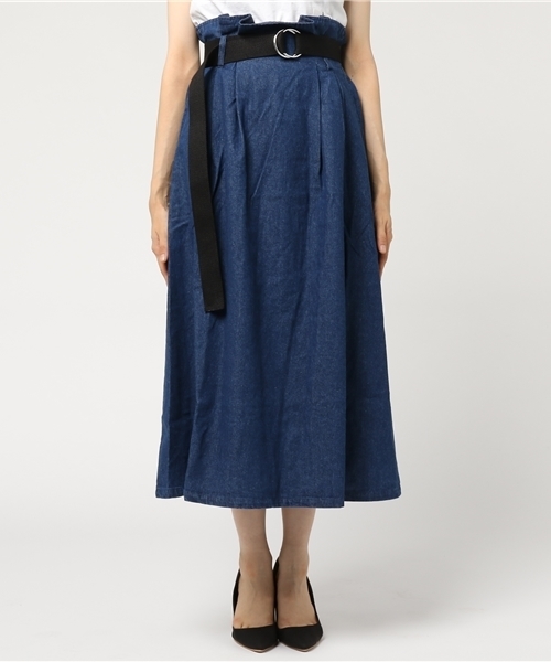 WEGO（ウィゴー）の「WEGO/リングベルトロングスカート（スカート・レディース・ベージュ/カーキ/インディゴブルー・FREE）」の4枚目の写真