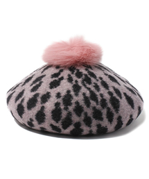 HYSTERIC MINI | mini face leopard ベレー帽(ハンチング/ベレー帽)