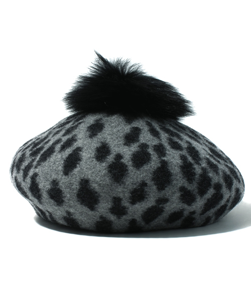 HYSTERIC MINI(ヒステリックミニ)の「mini face leopard ベレー帽(ハンチング/ベレー帽・キッズ・グレー/ベージュ/ピンク・SMALL/MEDIUM/LARGE)」の4枚目の写真