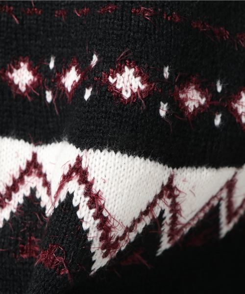 earth music&ecology（アースミュージックアンドエコロジー）の「・ノルディック柄ニットプルオーバー（ニット/セーター・レディース・ライトグレー/ブラック/アイボリー・FREE）」の5枚目の写真