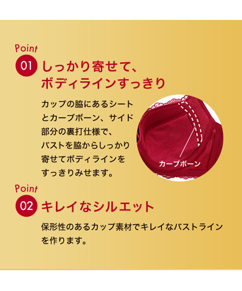 Triumph（トリンプ）の「天使のブラ スリムライン454　ブラジャー1【ABCカップ】TR454 WHU1（ブラジャー・レディース・レッド・A70/A75/B65/B70/B75/B80/C65/C70/C75/C80/C85）」の12枚目の写真