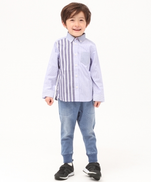 GLOBAL WORK（グローバルワーク）の「【キッズ】ムジガラアソートシャツ長袖/776086（シャツ/ブラウス・キッズ・ネイビー/ブルー/ホワイト/ブラック・LARGE/SMALL/X-LARGE/XX-LARGE/MEDIUM）」の21枚目の写真