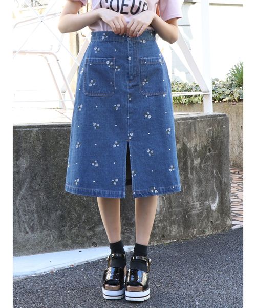 dazzlin（ダズリン）の「ヴィンテージライクデニムスカート（デニムスカート・レディース・インディゴブルー/その他/その他1・MEDIUM/SMALL）」の3枚目の写真