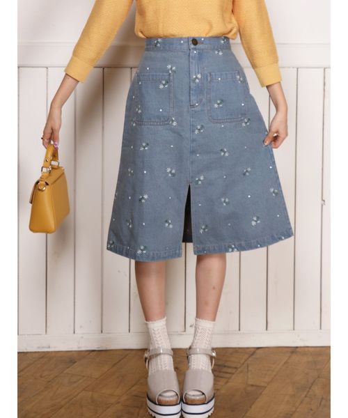 dazzlin（ダズリン）の「ヴィンテージライクデニムスカート（デニムスカート・レディース・インディゴブルー/その他/その他1・MEDIUM/SMALL）」の2枚目の写真