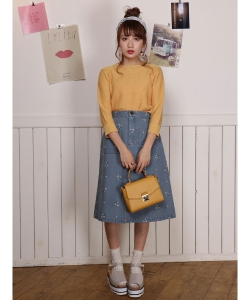 dazzlin（ダズリン）の「ヴィンテージライクデニムスカート（デニムスカート・レディース・インディゴブルー/その他/その他1・MEDIUM/SMALL）」の4枚目の写真