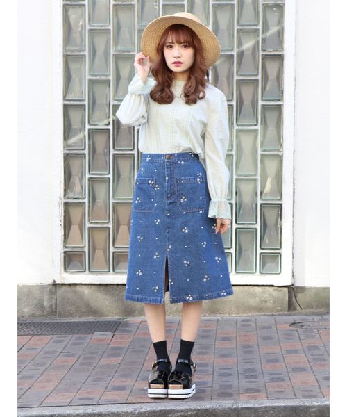 dazzlin（ダズリン）の「ヴィンテージライクデニムスカート（デニムスカート・レディース・インディゴブルー/その他/その他1・MEDIUM/SMALL）」の10枚目の写真