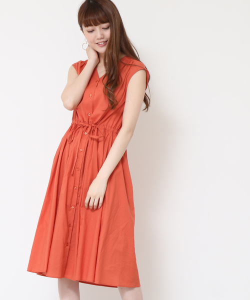 N.（N. Natural Beauty Basic）（エヌエヌナチュラルビューティーベーシック）の「【ar 5月号掲載】◆コットンローンミモレワンピース（ワンピース・レディース・ネイビー/イエロー/オレンジ/グリーン・MEDIUM）」の4枚目の写真