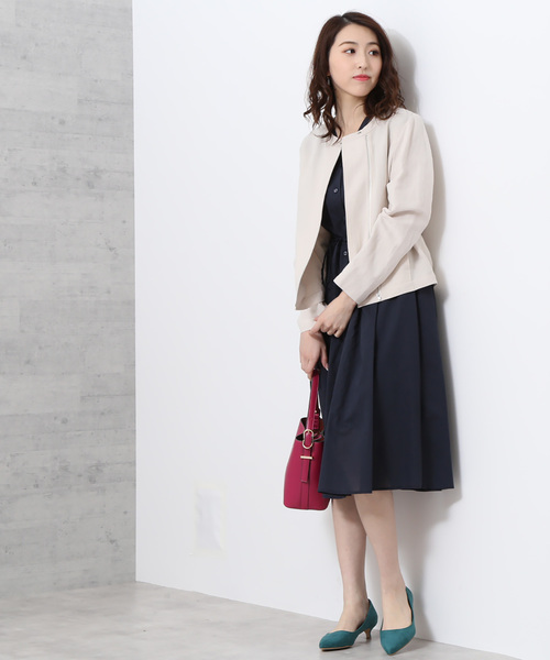 N.（N. Natural Beauty Basic）（エヌエヌナチュラルビューティーベーシック）の「【ar 5月号掲載】◆コットンローンミモレワンピース（ワンピース・レディース・ネイビー/イエロー/オレンジ/グリーン・MEDIUM）」の14枚目の写真