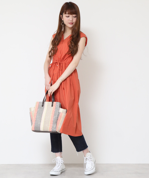 N.（N. Natural Beauty Basic）（エヌエヌナチュラルビューティーベーシック）の「【ar 5月号掲載】◆コットンローンミモレワンピース（ワンピース・レディース・ネイビー/イエロー/オレンジ/グリーン・MEDIUM）」の15枚目の写真