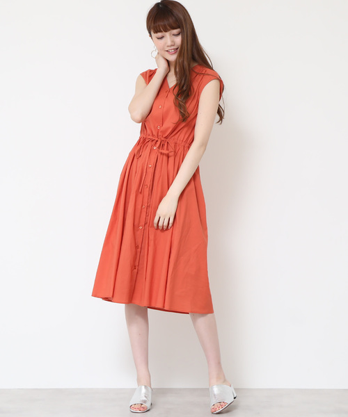 N.（N. Natural Beauty Basic）（エヌエヌナチュラルビューティーベーシック）の「【ar 5月号掲載】◆コットンローンミモレワンピース（ワンピース・レディース・ネイビー/イエロー/オレンジ/グリーン・MEDIUM）」の6枚目の写真