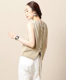 BEAUTY&YOUTH UNITED ARROWS | BY∴ コットンレースアップノースリーブニット(ニット/セーター)