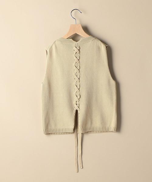 BEAUTY&YOUTH UNITED ARROWS（ビューティーアンドユースユナイテッドアローズ）の「BY∴ コットンレースアップノースリーブニット（ニット/セーター・レディース・ブラック/ナチュラル/ケリー・FREE）」の20枚目の写真