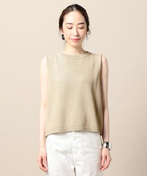 BEAUTY&YOUTH UNITED ARROWS（ビューティーアンドユースユナイテッドアローズ）の「BY∴ コットンレースアップノースリーブニット（ニット/セーター・レディース・ブラック/ナチュラル/ケリー・FREE）」の16枚目の写真