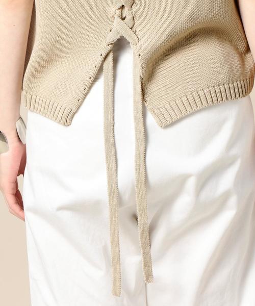 BEAUTY&YOUTH UNITED ARROWS（ビューティーアンドユースユナイテッドアローズ）の「BY∴ コットンレースアップノースリーブニット（ニット/セーター・レディース・ブラック/ナチュラル/ケリー・FREE）」の8枚目の写真