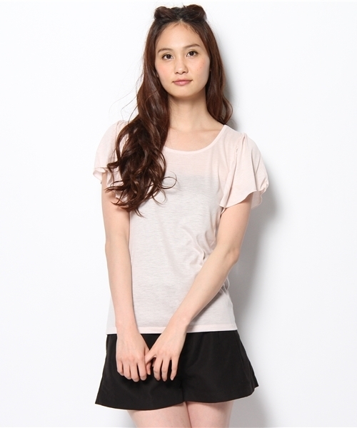 one after another NICE CLAUP（ワンアフターアナザーナイスクラップ）の「【ナイスクラップ】バタフライT（Tシャツ/カットソー・レディース・オフホワイト/ブルー/ピンク/ブラック/ベビーピンク/ミント・FREE）」の6枚目の写真